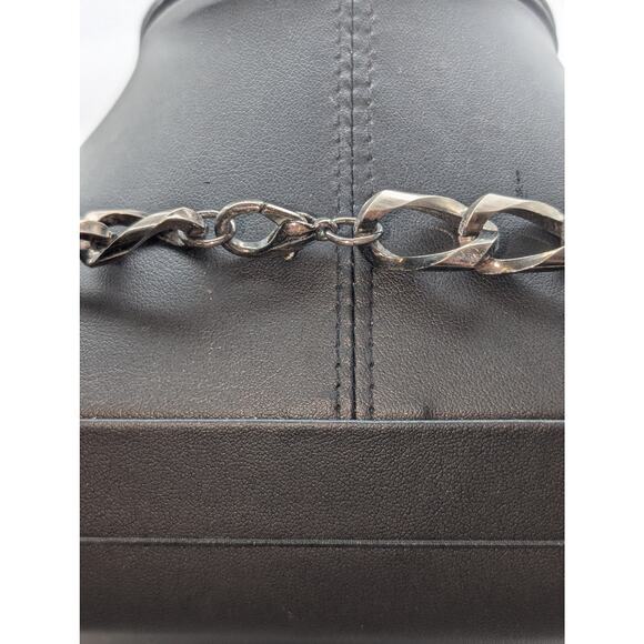 Chunky Gun Metal 24" Chain Link Necklace W/ Large Lobster Claw Clasp - Picture 4 of 5